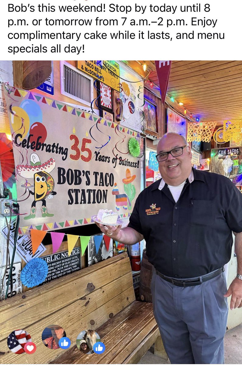 nitacrow's tweet image. IYKYK!    Congratulations Bob!  35 Years #tacos #rosenberg
@crowbarsnest