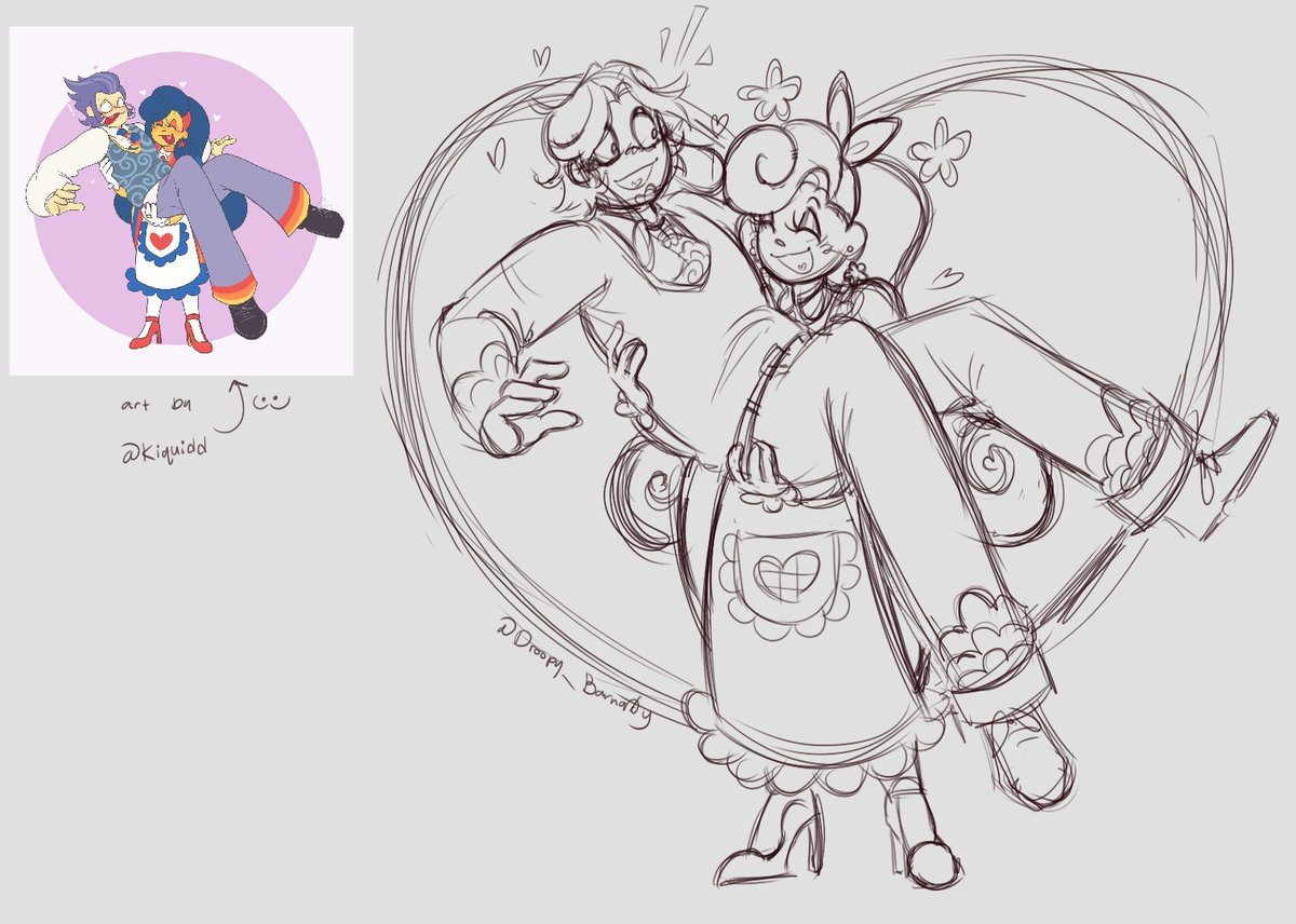 Droopy_Barnaby's tweet photo. Motivation is so weird kicking in when I have to go back to school soon enough 😭 but at least I get to use it to...re draw what @Kiquidd had drawn of Wallace and Wendy and now I gotta redraw it with redesign Wallace argh I still love them [ugly sobbing] https://t.co/0tSiWre1YY