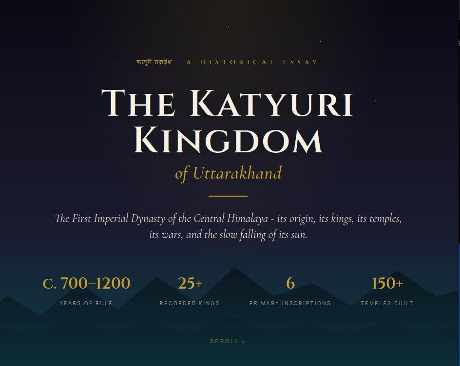 SimanyaJi's tweet image. 1. The Katyuri Kingdom of Uttarakhand