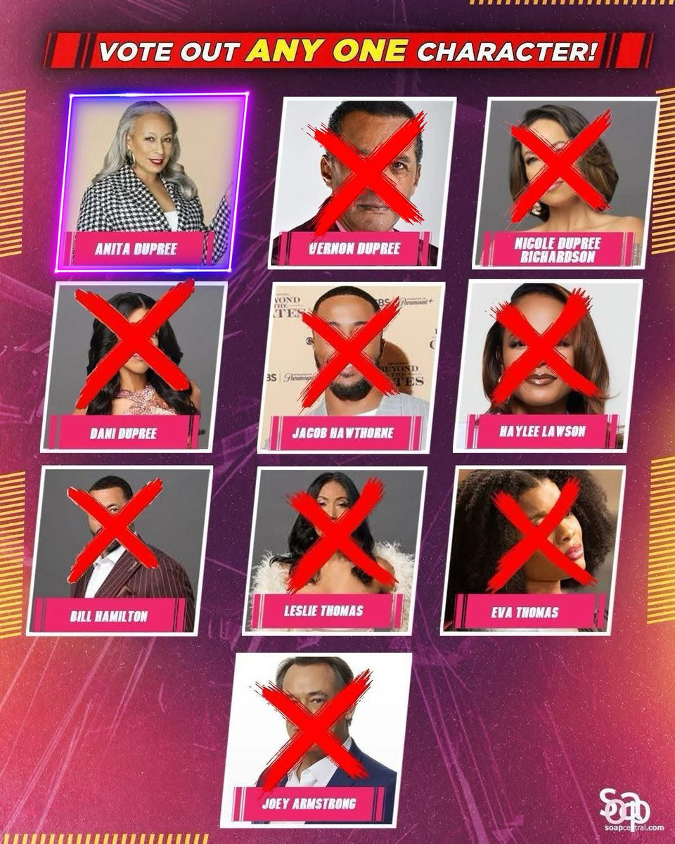 soapcentral's tweet image. And the Winner is Anita Dupree 🎉
#BeyondTheGates