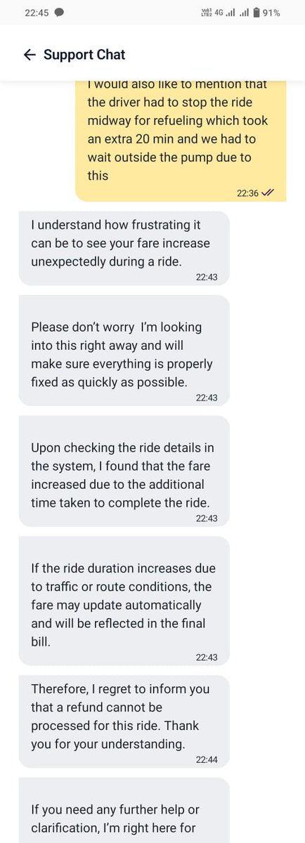 SoapMactavish0's tweet photo. @rapidobikeapp @RapidoCares Really disappointed with Rapido Cabs. Rider stopped mid-ride for fuel, my family waited 20+ mins outside a petrol pump, yet I was charged extra.
Support closed ticket blaming “longer duration”  caused by the rider!
Ride ID: RD17777349969207928 https://t.co/AYniwHu7av