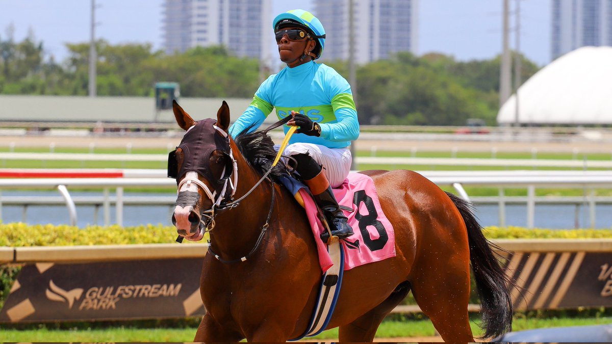 GulfstreamPark's tweet photo. Congratulations to jockey Rasheed Hughes on his first victory at #GulfstreamPark! https://t.co/CeupgvbYlH