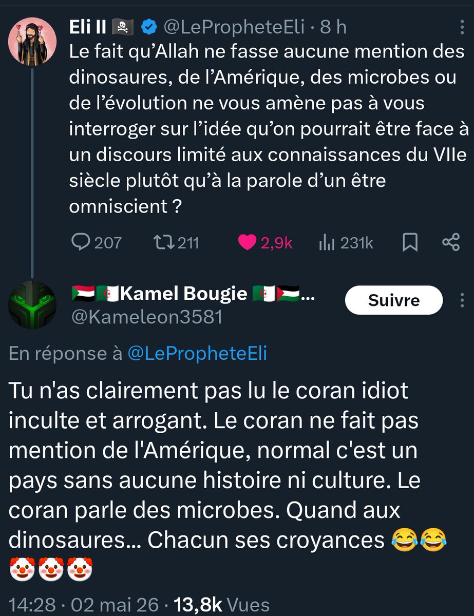 Fred le fourbe qui en marre des religions tweet media