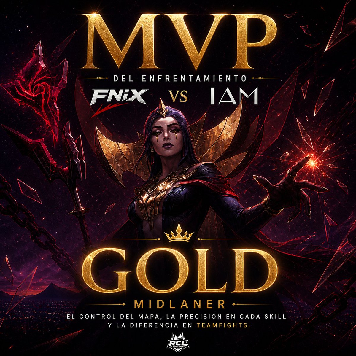 SomosFNX's tweet image. GOLD se adueña de la midlane y se lleva el MVP del FNX 🆚 IAM.
Control absoluto, precisión quirúrgica y teamfights decisivas. 👑
#RCL #LoL #MVP