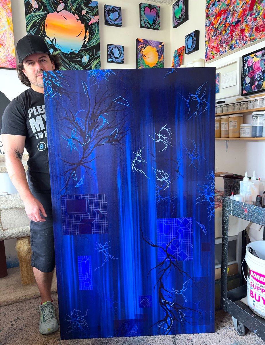 AcrylicAlchemy's tweet image. The acrylic on panel painting is "The Breath After Last" from my series "The Up-Side Of Down." All my art is seeking a forever home 💙

#contemporaryart #fineart #abstractart #sandiegoartist