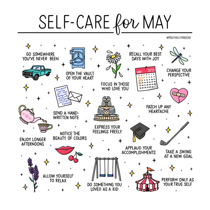 MichelleMains's tweet image. It's the merry month of May. Take care of yourself!

#selfcare #summertime #kindness #weekendvibes
