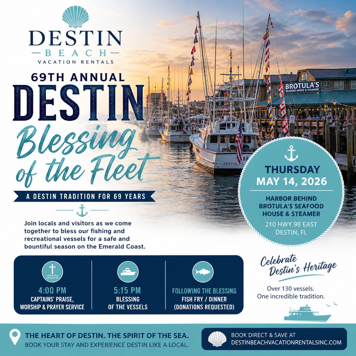 AudreyPriceReal's tweet photo. The Destin Blessing of the Fleet is more than a tradition—it’s the lifestyle buyers are chasing in Destin.
And lifestyle = value in this market.
Thinking about buying or selling? Let’s talk.
Audrey Price, Realtor | East Pass Realty | 850-687-7386 #DestinFloridaRealEstate #Destin https://t.co/kBCExukcvE