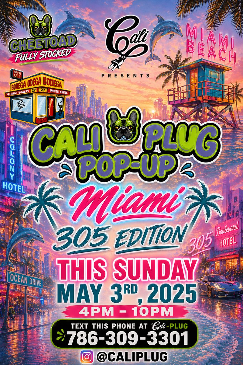 JmoLetEmKnow's tweet image. Pull up on us tomorrow. 💯💨
@CaliPlug #Miami #PopUp