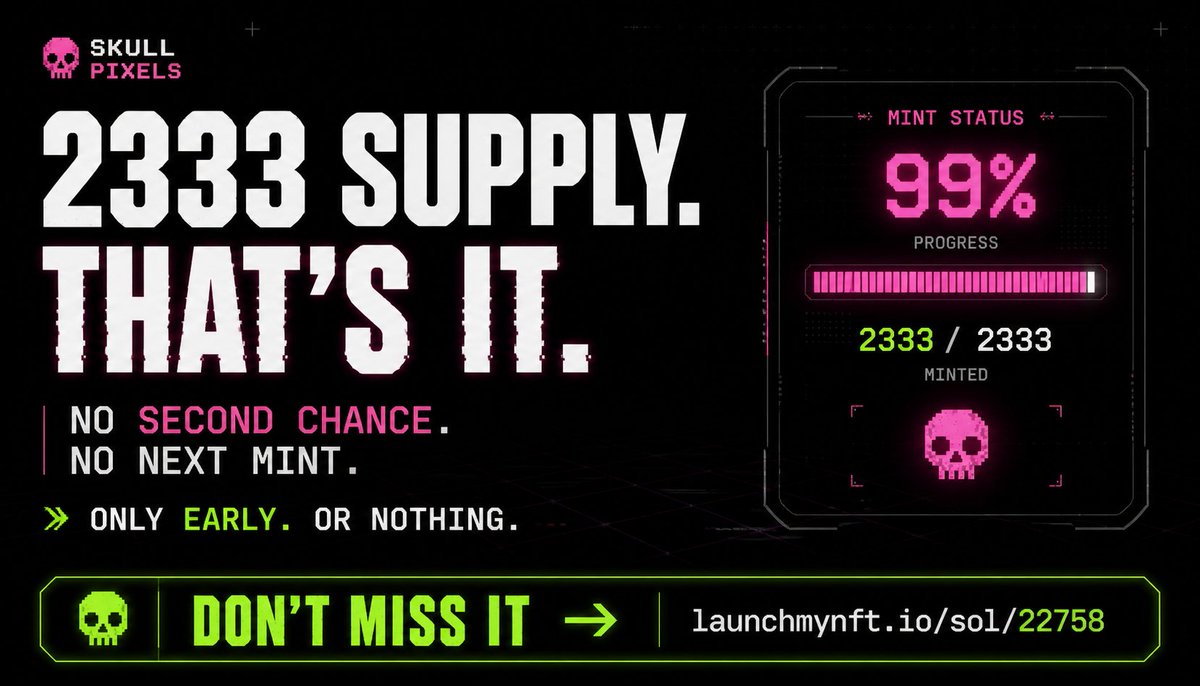 MintCulture_'s tweet image. 2333 supply.

That’s it.

No second chance.
No “next mint”.

Just who got in early… and who didn’t.

👉 Don’t miss it:
launchmynft.io/sol/22758

#NFTLaunch #MintAlert #OnChain #Web3