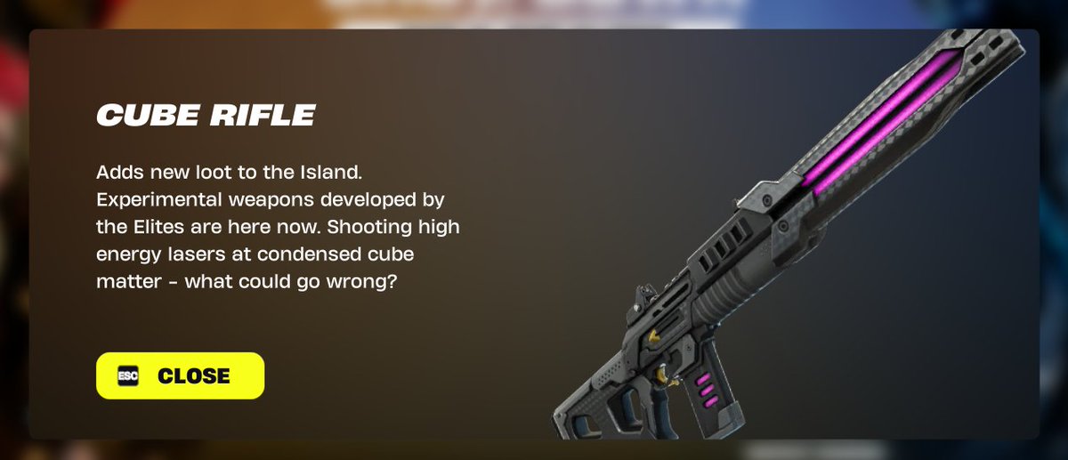 Cube Rifle The Cube Rifle is now in game! #Fortnite