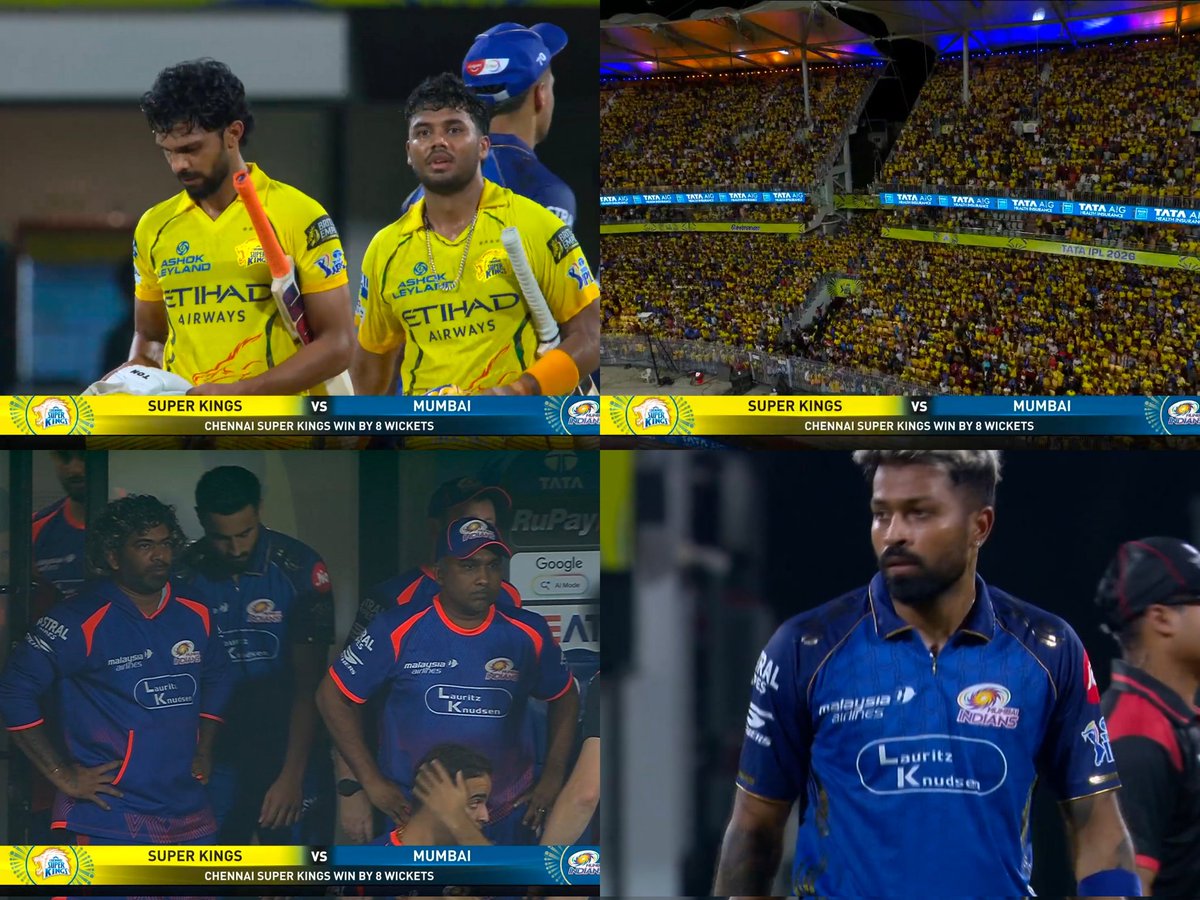 Shebas_10dulkar's tweet photo. Last 10 matches between MI v CSK

CSK Won
CSK Won
MI Won
CSK Won
CSK Won
CSK Won
CSK Won
MI Won
CSK Won
𝗖𝗦𝗞 𝗪𝗼𝗻* https://t.co/oMA62omAKS