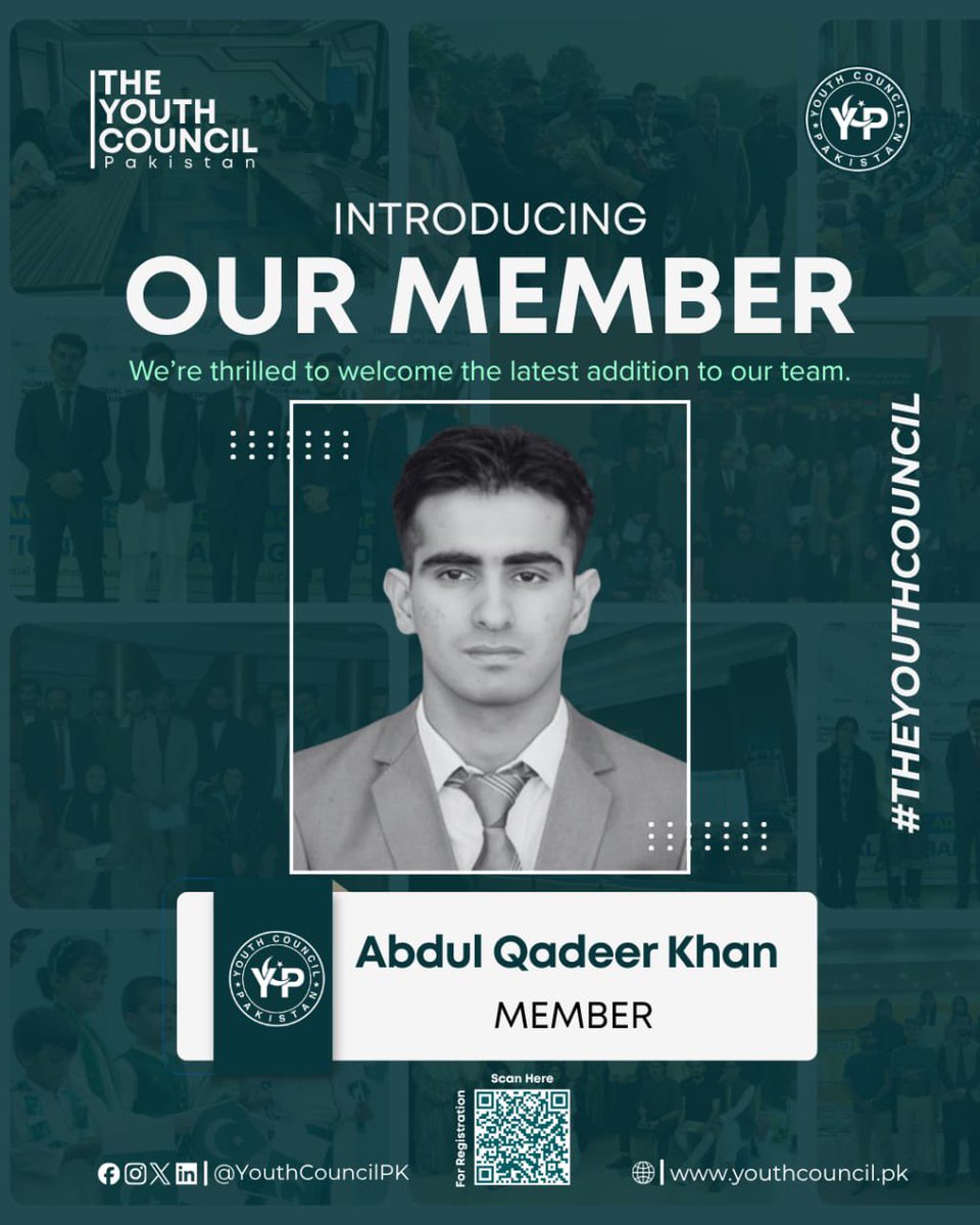 YouthCouncilPK's tweet image. The Youth Council, Pakistan proudly announces the inclusion of dedicated young individuals into its growing network of future leaders.

#YCP #YouthCouncilPK #FutureLeaders #YouthEngagement #THEYOUTHCOUNCIL