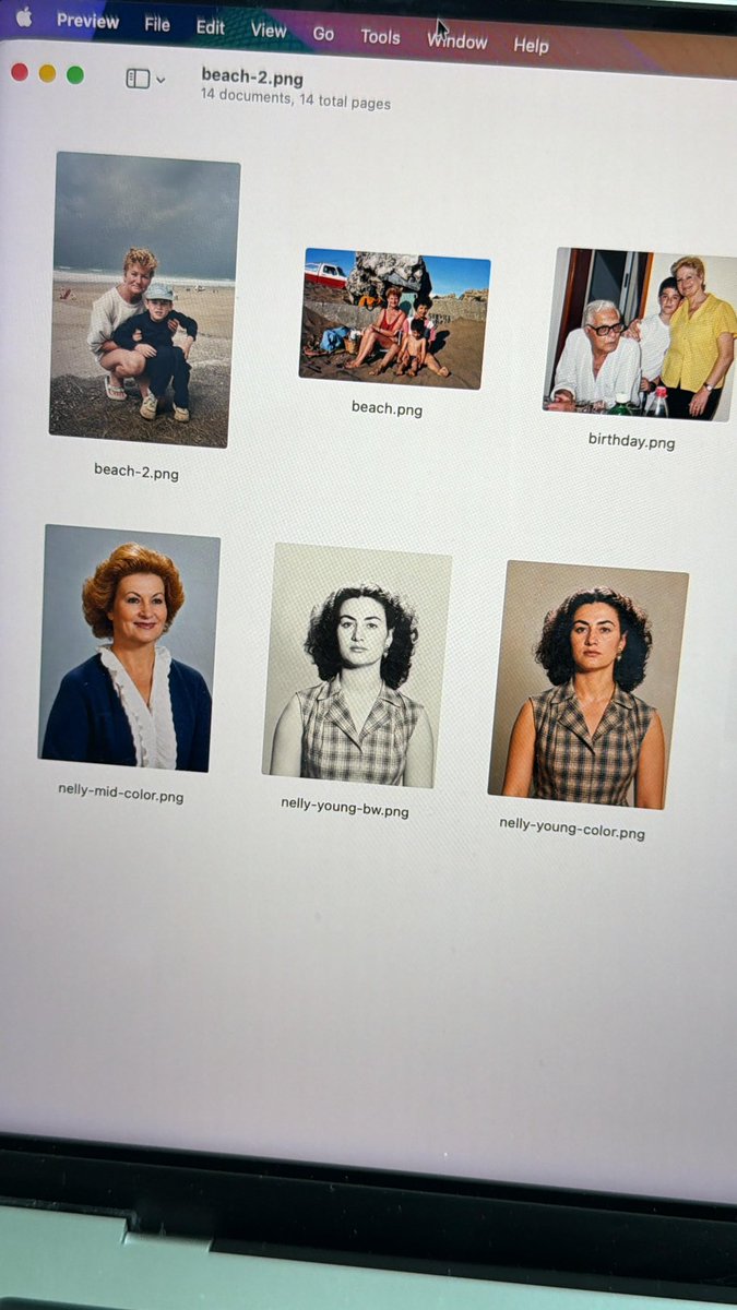 limpa's tweet photo. The first two experiments I started:

A typeface built from her handwriting. Working name: Nelly.

And the slow work of restoring every photo tucked between the pages. https://t.co/WQYZmNCGMZ