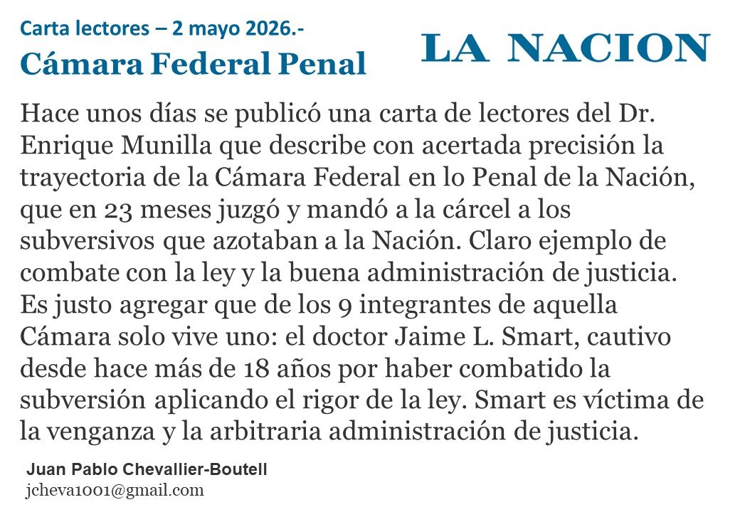 "TENDRÍAN QUE HABERLOS JUZGADO"

Así lo hizo la cámara federal penal. 
Cámpora liberó a todos
Salieron a matar a los jueces
El primer asesinado fue Quiroga
El único que sobrevive es Jaime Smart (está preso por lesa humanidad)

LIBERTAD A LOS SOLDADOS Q NOS SALVARON DE SER CUBA