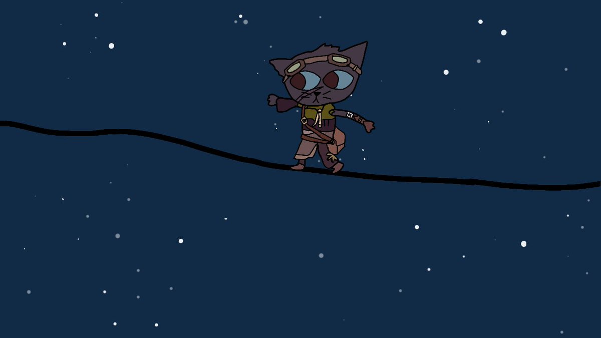 I love that one character with a love for crossing dangerously thin things, and with a tendency for crimes! Mae Borowski? No AJ!

#aimsey #nightinthewoods #nitw #TheFlight <a href="/aimseytwo/">aimsey two</a>
