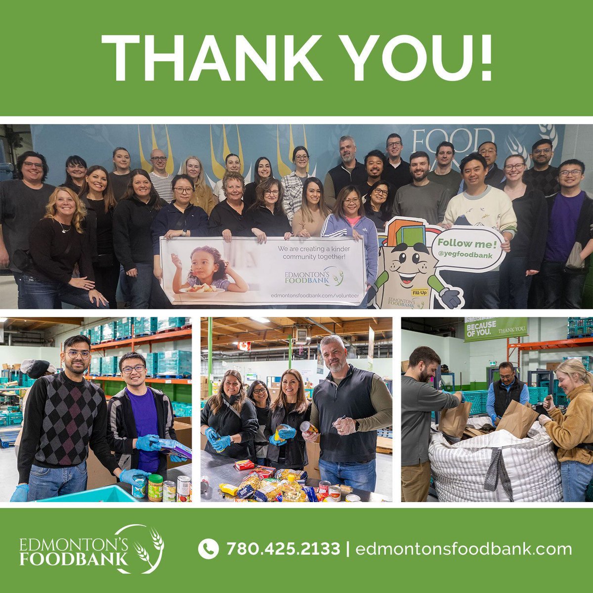 yegfoodbank's tweet image. We were happy to welcome this group from Second Street Fund for a recent volunteer shift!

One team sorted donations from food industry partners, and from generous donors like YOU, while the other repacked potatoes.

Thank YOU, Second Street team! #edmonton #feedyeg #yegfoodbank