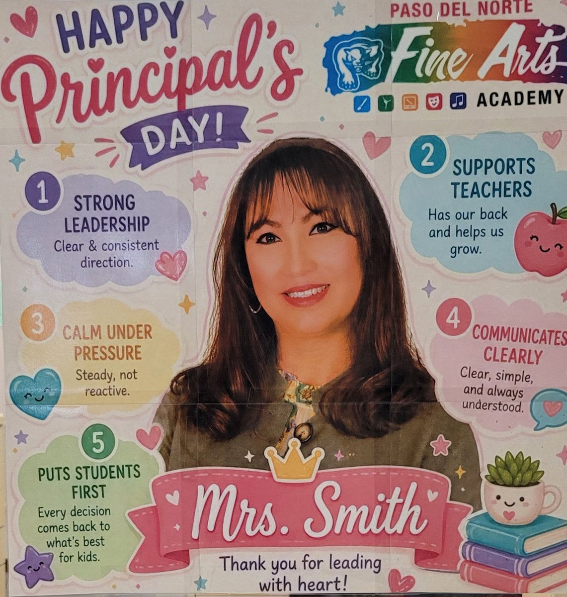 MSmith_PDNFAA's tweet image. Thank you, PDN ❤️!
I am  incredibly grateful for our amazing teachers, staff, and students.  I appreciate all  the thoughtful words, gifts, flowers,  and gift  cards.  Your kindness and generosity mean so much to me.  #TeamSISD #ALLIN @SISD_ES @SocorroISD