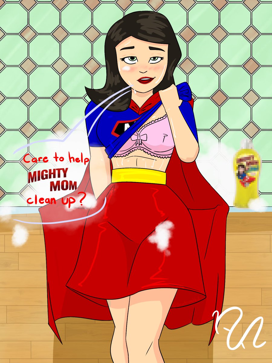 Bruhsmith2's tweet photo. Mighty Mom is a dishwashing liquid brand

And here be art of the Mighty Mommy mascot doing the dishes 😏 https://t.co/McRWAGnBjN