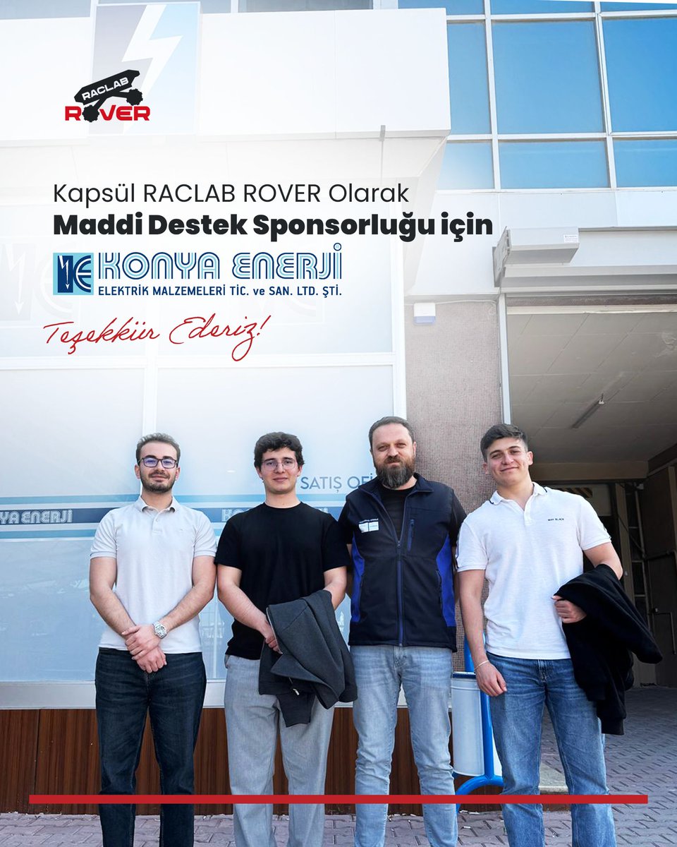 RaclabRover's tweet photo. Kapsül RACLAB ROVER olarak bize destekleri için @KonyaEnerji'ye teşekkür ederiz. https://t.co/9OvU8wajlN