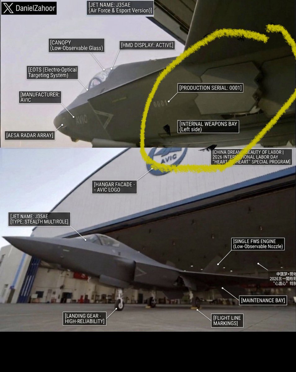 usman24k's tweet photo. @DanielZahoor The highlighted section is the landing gear bay, not an internal weapons bay. The J-35 does not feature side internal weapons bays like the F-35 or J-20. Instead, it carries its internal weapons in a single main bay located under the belly/fuselage. https://t.co/bw4RuXu6fq