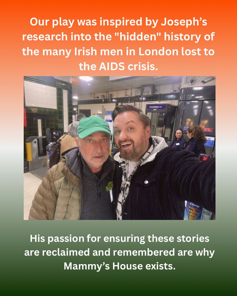 DerekMMurphy's tweet photo. Without @Verde1957 Mammy’s House wouldn’t exist. 
During the pandemic, I attended an online talk where Joseph spoke of the countless queer Irish men in London lost to the AIDS crisis. It was a haunting call to our collective memory: Who were they? And what happened to them? https://t.co/uNSuu97Qkc