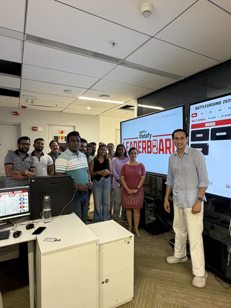 rahulkanwal's tweet photo. The NDTV Datafy team has been burning the midnight oil — pulling multiple all-nighters — to get the live analytics Leaderboard ready for counting day.

We began the live results analytics journey with the Bihar elections, and over the past few months, Datafy has steadily built NDTV’s data-visualisation muscle.

Do tune in on May 4 as the NDTV Leaderboard live analytics engine revs up its magic in real time through counting day.

#ResultsWithNDTV #NDTVLeaderboard