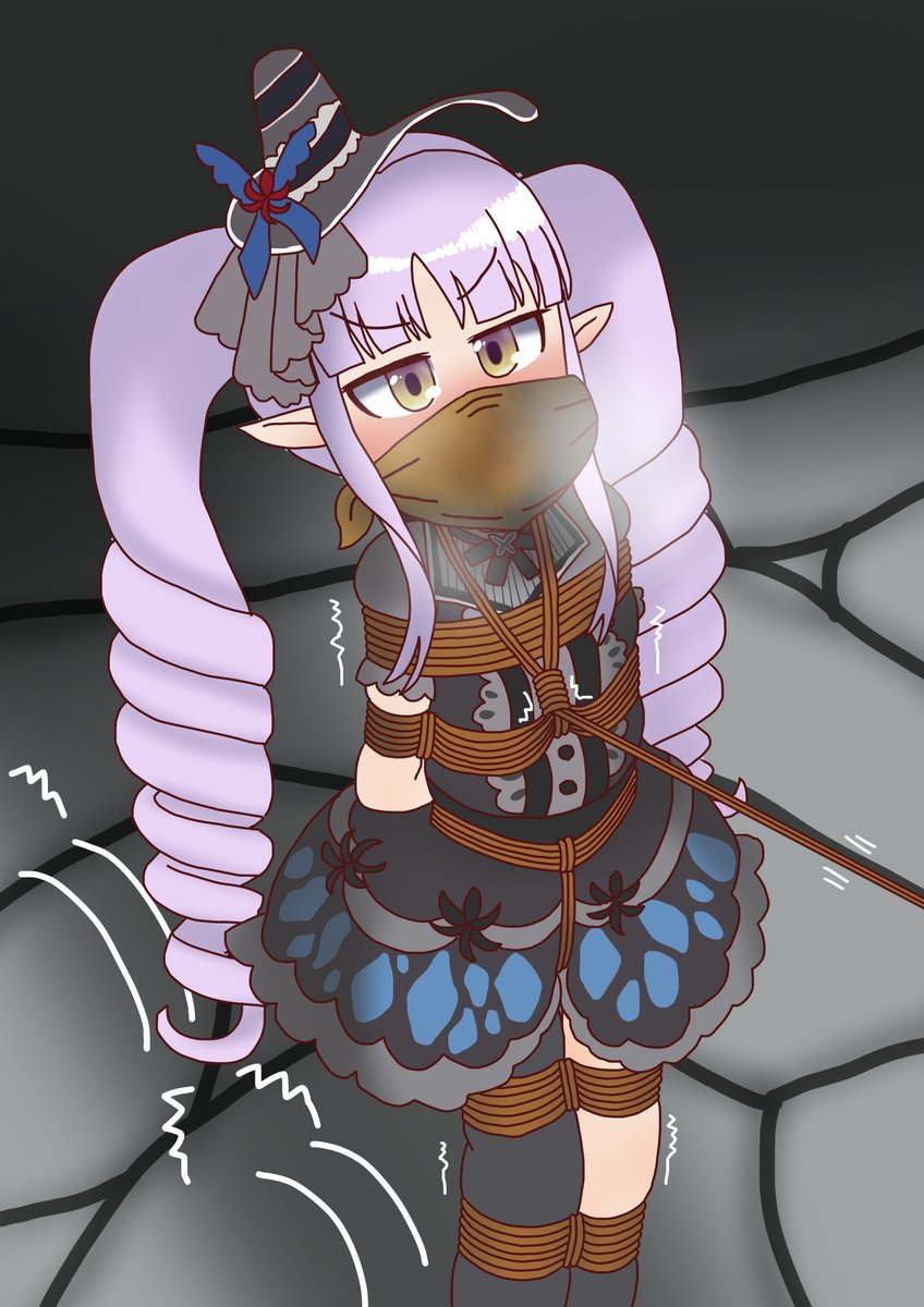 ptsar3's tweet photo. はい、久しぶりに夜勤と重ならなかったので参加します。

お題が「ファンタジー」ということでプリコネRからキョウカちゃん（ゴシック）がへんふしエンドを迎えてしまい、連行されている感じにしてみました。

……予想はしてたけど服も髪型も複雑過ぎだよ！

#深夜のDID作品60分一本勝負
@DID_onedrew https://t.co/zjzZHOodI0