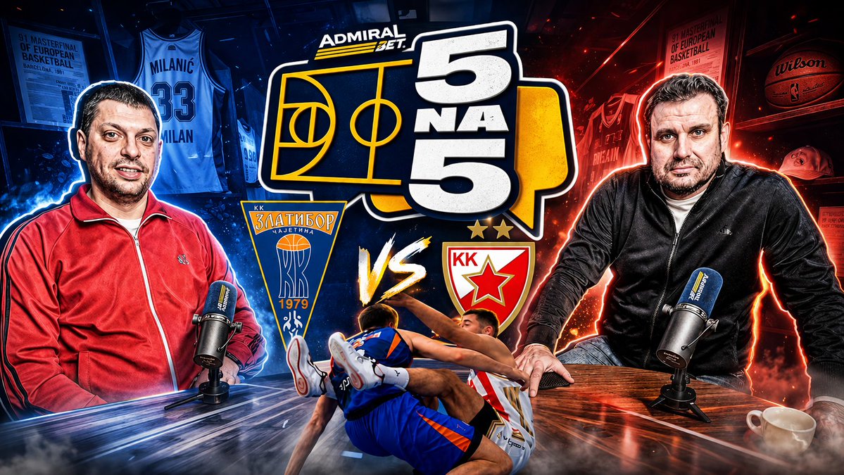 LjubomirovicM's tweet image. Nova epizoda #5na5 je na YouTube kanalu, a u njoj detaljno o:

• tuči na Zlatiboru čiji je vinovnik bio Nikola Kalinić i stanju u #KKCZ, 
• najboljoj utakmici sezone u EL, 
• "kiksu" Alimpijevića i Bešiktaša u EK
• ispadanju Jokića i Denvera

🔗Link: youtube.com/watch?v=g5AOBJ…