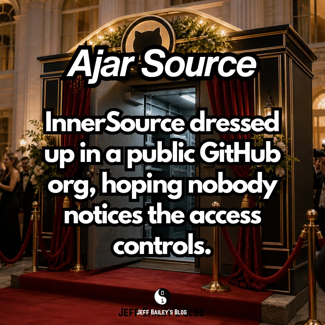 jeffabailey's tweet image. In February GitHub released features that allow maintainers to turn off PRs.

On that day a new type of source code emerged. 🌱

github.blog/changelog/2026…

#AjarSource #OpenSource #InnerSource #OSS