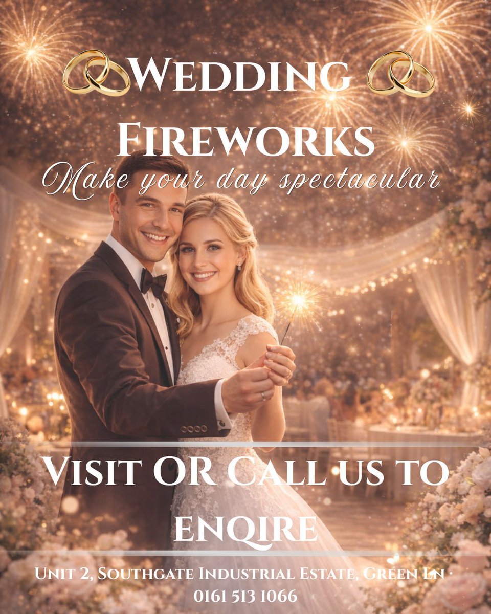 shop_firework's tweet image. 💍 Planning your wedding?

Make it unforgettable ✨🎆

Selection of fireworks available…

👉 Message us now

#wedding #weddingideas #Fireworks