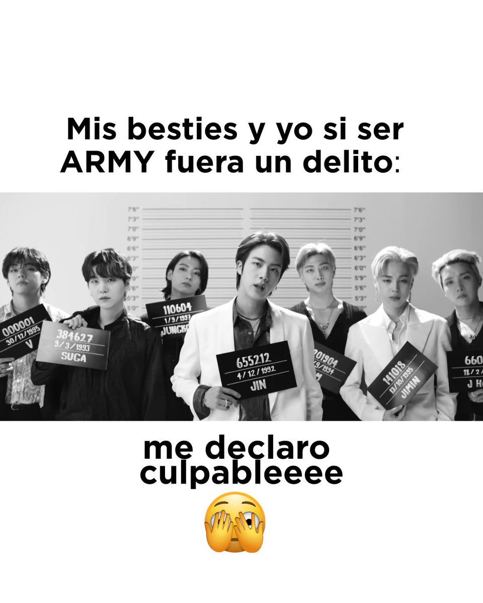 Si amar a #BTS fuera un delito, por favor que me den cadena perpetua 😍🖤. Las armys confirman👇