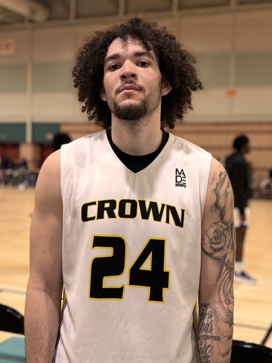 NERRHoops's tweet photo. 2026 forward Isiah Rose is still on the board &amp; showing off his tools w/ @CrownBBALL here in AC. 

6’7” physically built with a versatile skill set. Showed some outside shooting chops &amp; perimeter playmaking to go along with his usual interior touch &amp; defense. https://t.co/Pt2uclLQ2T