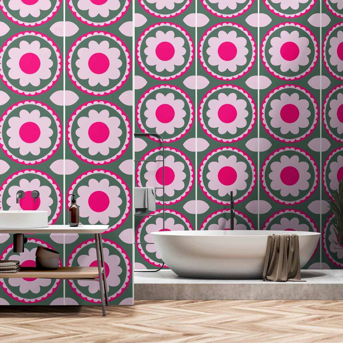 bestcustomgift's tweet image. Pink Floral Circle Green Wallpaper🌸
#wallpaper #decor #zazzlemade