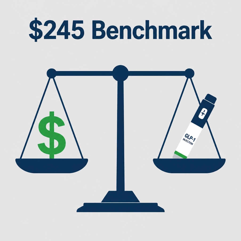 GLP_1Reviews's tweet image. Is $245 the new "Fair Price" for GLP-1s? ⚖️ CMS targets this price for 2027, shifting the value equation for providers. Are you overpaying today? We break down the math in our latest Value Report.

#GLP1 #WeightLoss #HealthSavings #FairPrice