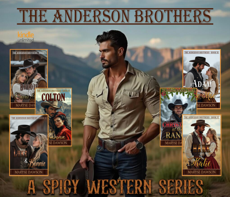 MaryseDawson's tweet image. Six Steamy #Western Romances with a trope of sp@nk!ng &amp;amp; HEA 💋
╔•═❅❅❖༻•❖💕❖•༺❖❅❅═•╗
** THE ANDERSON BROTHERS**
╚•═❅❅❖༻•❖💕❖•༺❖❅❅═•╝

On #KU and #audio. Stand-alones. Dual POV.
a.co/d/88gKEqQ

🔥 Protective Alpha Men
🔥 Feisty Females
🔥