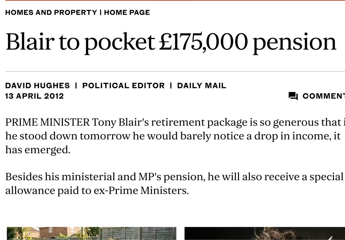 bilbo815's tweet image. Multi Millionaire Blair says it's time to scrap the state pension whilst having a lovely big  pension paid for by taxpayers, which he really doesn't need.

How very Nu Labour of him