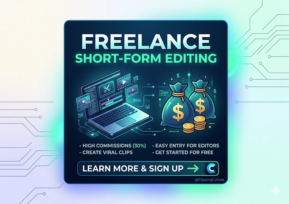 NusratJaha96574's tweet image. Want to make money with Short-Form Video Editing? 🎬💸
​Start your freelance journey today!   you can get started for FREE!
​👇 Join here and start earning:
[whop.com/clippingcultur…]
​#FreelanceEditor #VideoEditing #SideHustle #Shorts #MakingMoneyOnline