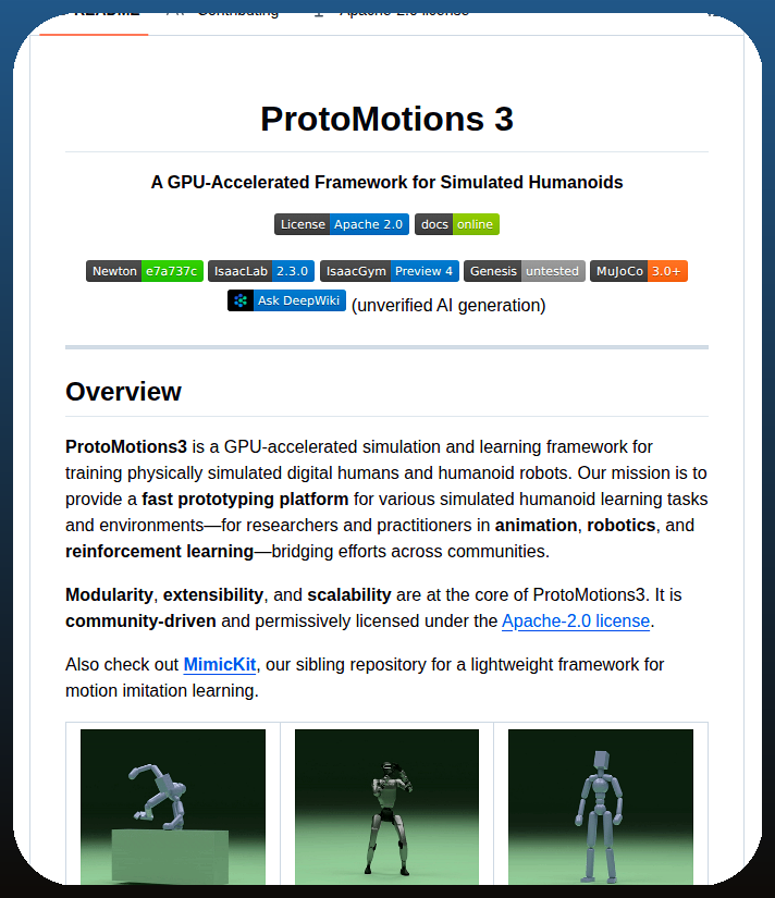 GPU-accelerated simulation framework for digitally simulated humanoids ...