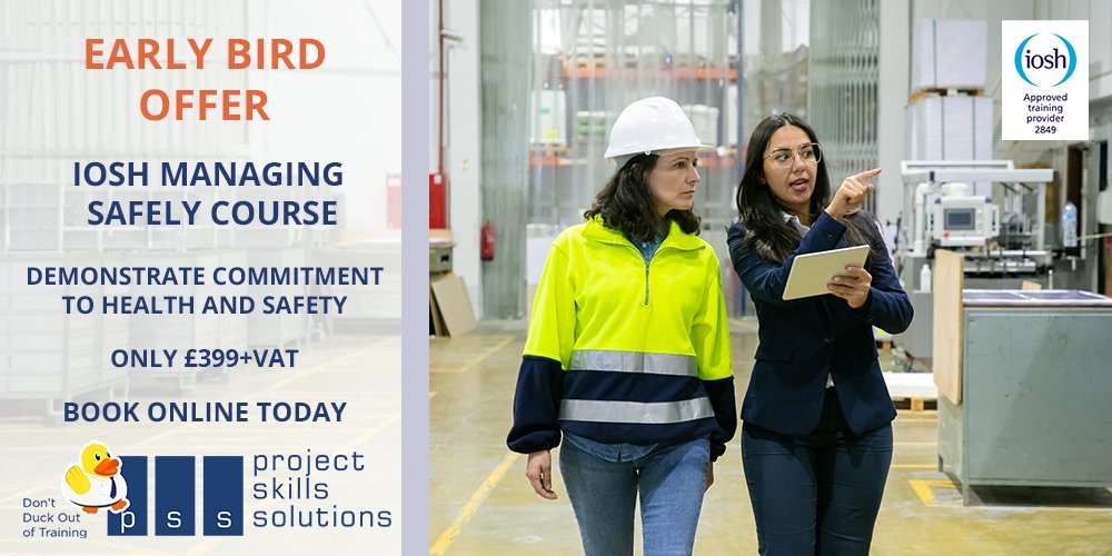 PSS_Training's tweet photo. Book Ahead &amp; Lead Safely This Summer
IOSH Managing Safely helps managers make better decisions, reduce risk, and protect their teams.
 🐦 £399 + VAT (Save £50) 📅 July–August UK dates
👉 Secure your place today: https://t.co/fMgBQ8pdRD
#IOSH #ManagerDevelopment #EarlyBird https://t.co/m6VtGKwVqc