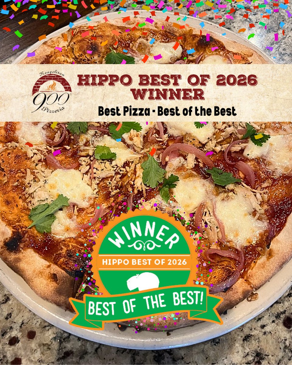 900Degrees's tweet photo. We are grateful to receive another Best Of Award from Hippo Press. This year, we were voted to win Best Pizza - Best of the Best! Thank you for supporting authenticity and sharing our table. We look forward to serving up countless more award-winning pizzas! https://t.co/XnOwdgNsbT