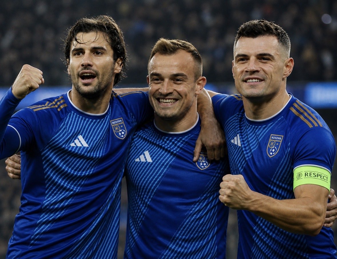 FballKosova's tweet image. 🤯 JUST IMAGINE 

Lorik Cana, Xherdan Shaqiri and Granit Xhaka playing together for Kosova in the new kits 😍🔥

That would have been unbelievable 🇽🇰🔥

#kosova #xhaka #shaqiri #cana #legenda