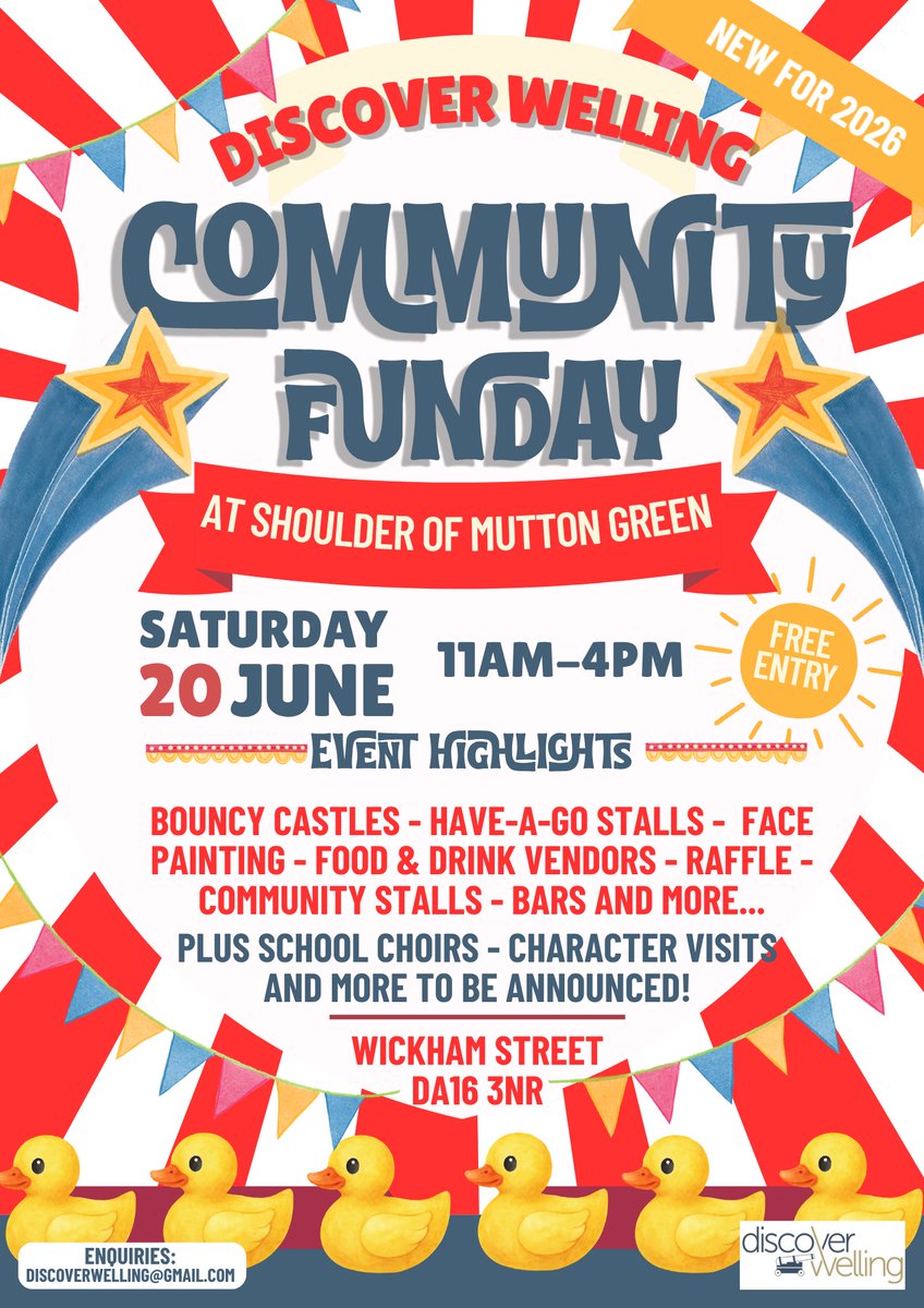 DiscoverWelling's tweet photo. We are excited to announce we will be holding the Discover Welling Community Fun Day at Shoulder of Mutton Green on 20th June! #makingbexleyevenbetter @LBofBexley https://t.co/lAruJHCNsx