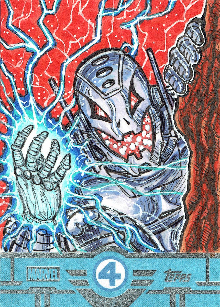 ariel_aguire's tweet photo. ๐ ULTRON! ๐
* Topps Finest Fantastic Four 65th Anniversary *
#arielsartwork #ultron #sketchcard #toppsfinest #fantasticfour #anniversary #marvel #topps #marvelcards #art #drawing #process #sketch #pencil #ink #pen #micron #marker #copic #posca #colorpencils #prismacolor https://t.co/97oMFe7TyA
