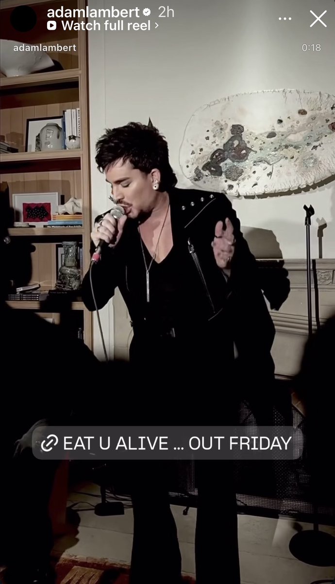 From <a href="/adamlambert/">ADAM LAMBERT</a>’s IG story: “EAT U ALIVE … OUT FRIDAY laylo.com/adamlambert/AD…” (link to full reel - instagram.com/reel/DX2N3XgOl…)