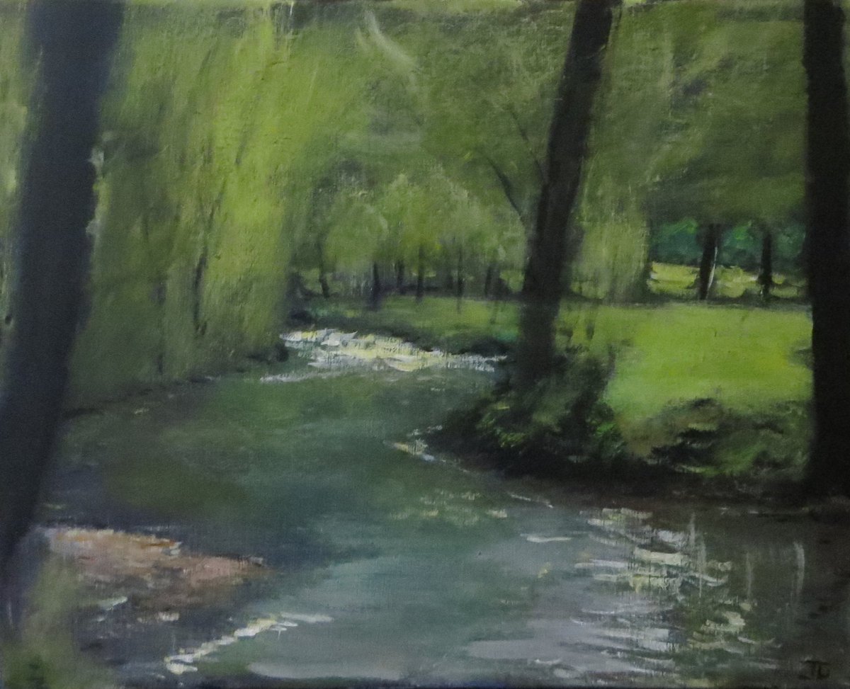 GergsJulian's tweet image. "Impressions, Neander valley V" 2026 (Landscape painting)      

Acrylic on Canvas                  

40x50 cm, 16x20 inches                  

The river runs slowly. Clouds obscure the land.

#art #Artist #painting