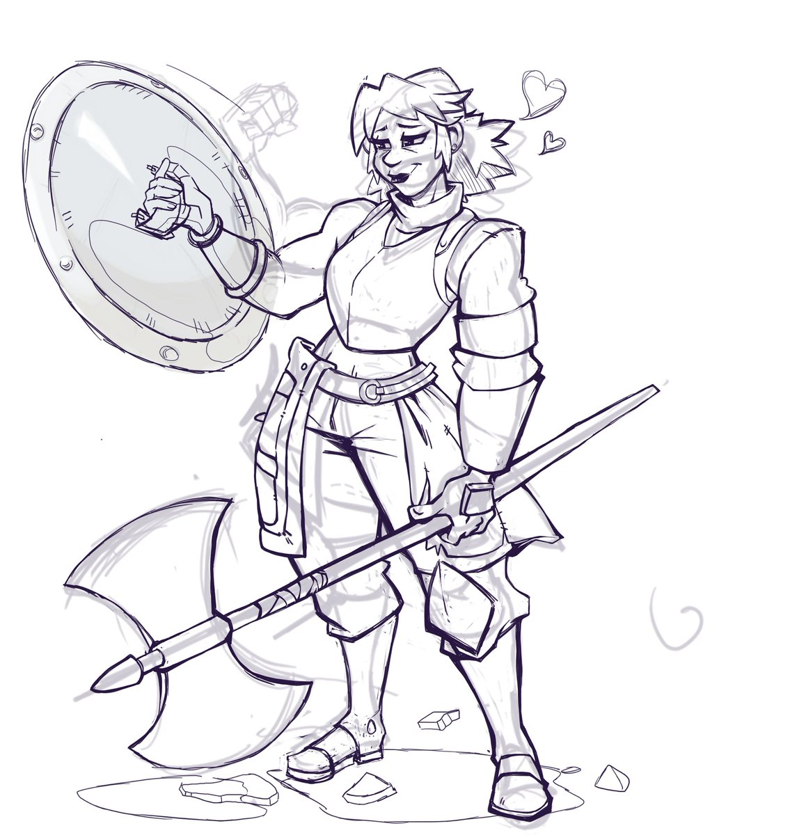 Yuashlie6's tweet image. The Glow of a Mother’s Love
Fun gift art for @Rentekabond.  Rita admires the glow of her family’s gems. She is a warrior in her own right, but her true strength lies in the love of her family.

#loudhouse #digitalillustration #lineart #wip