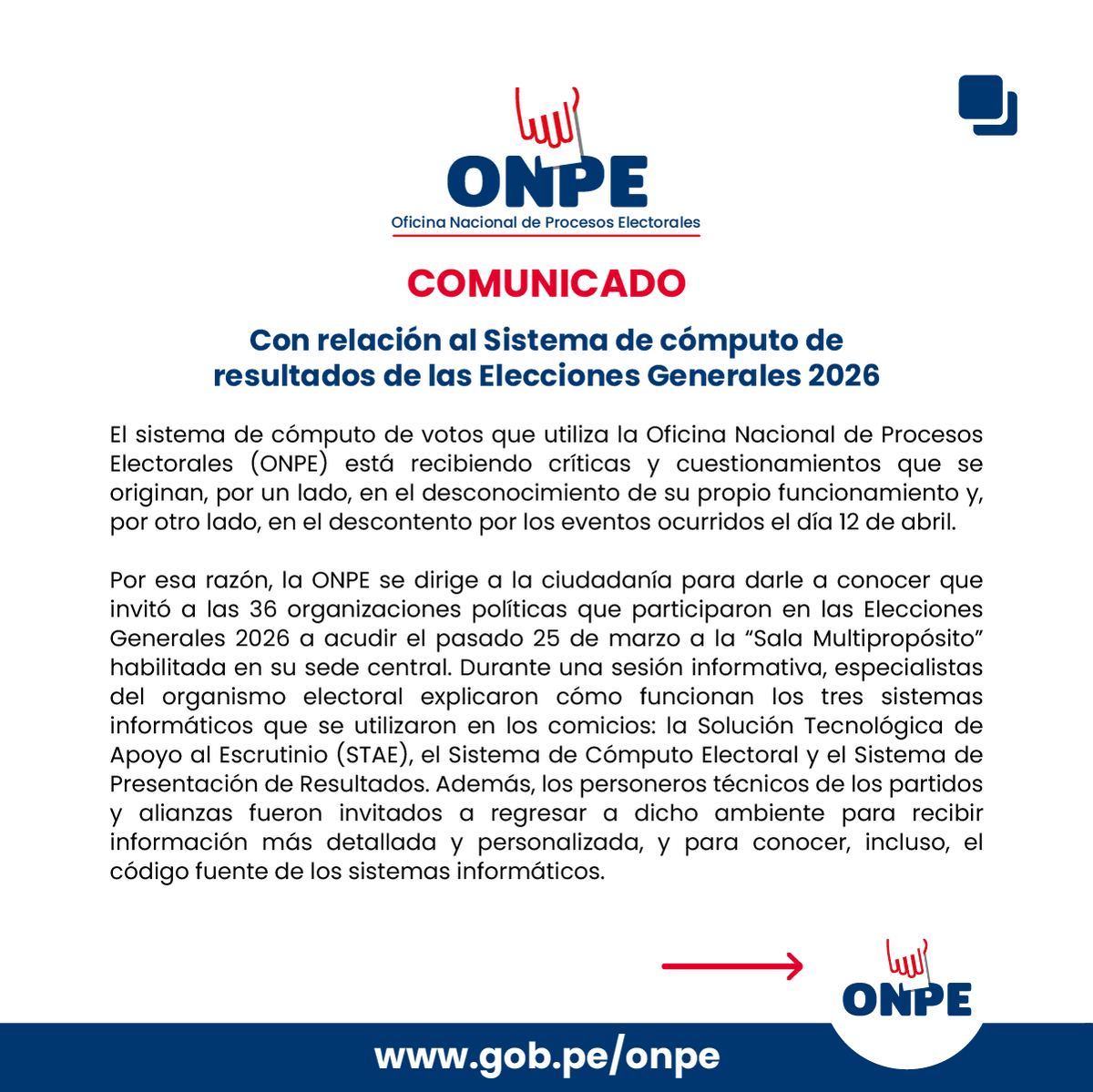 ONPE tweet media