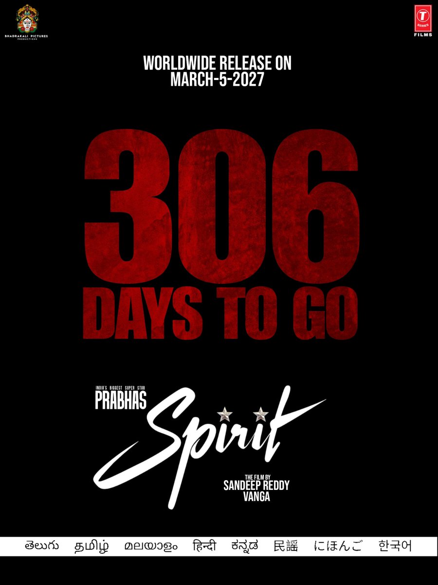 PaBlo_1979oct's tweet image. 306 Days To Go #Spirit #Prabhas‌