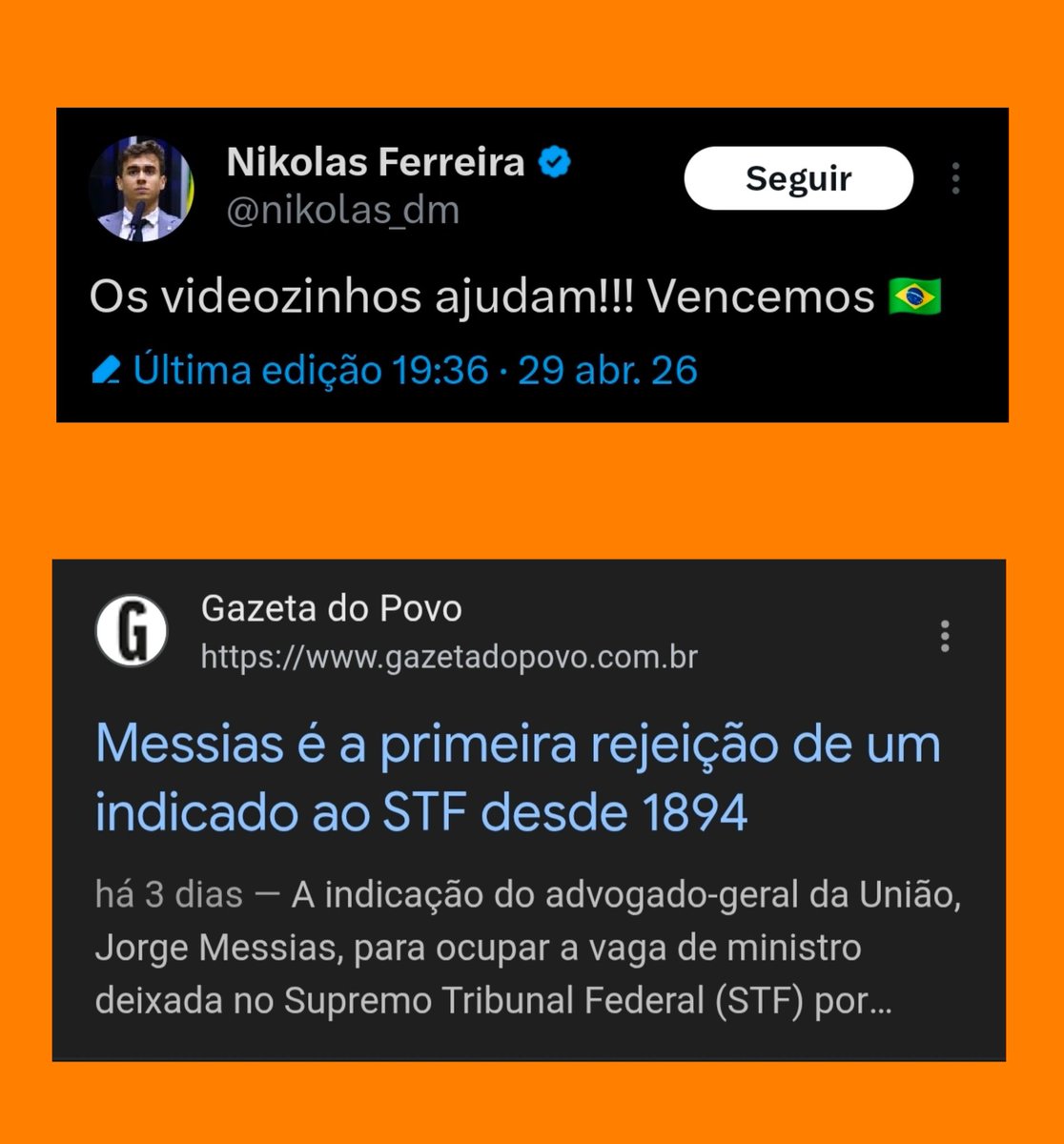 Esse é o maior mico e prova do egocentrismo do bezerrinho da 3ª via.
Ele acredita que um "videozinho" que ele fez, foi o motivo da rejeição HISTÓRICA do Messias....
E vários influenciadores didireta tentaram impor essa estória.
Né, <a href="/silviogrimaldo/">Silvio Grimaldo</a> e <a href="/Rconstantino/">Rodrigo Constantino</a> ?