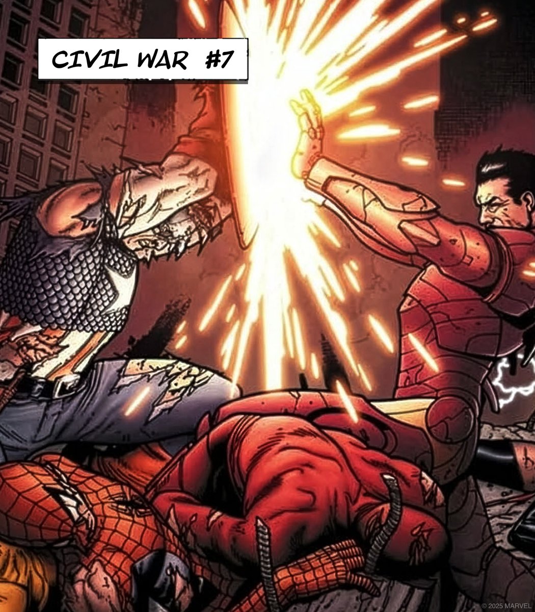Marvel's tweet image. Civil War (2006) #7 ➡️ Captain America: Civil War